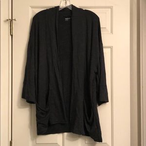 Gap Body Gray Long-Sleeved Draped Cardigan